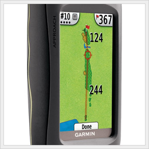 Second large picture of a handheld golf gps.