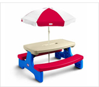 Product review of little tikes picnic table.