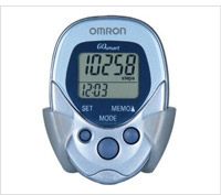 Product display of Omron HJ 112 Digital Pocket Pedometer  review.