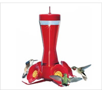 Product display of perky pet hummingbird feeder.
